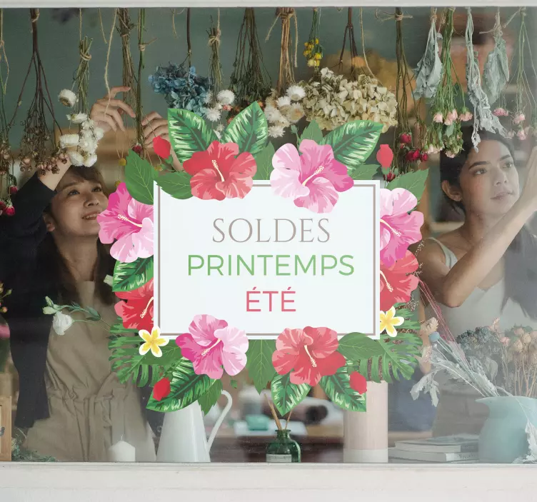Sticker vitrine soldes printemps/été - TenStickers