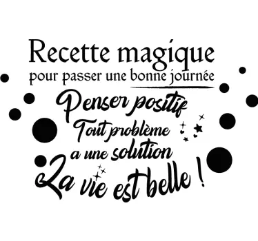 Sticker recette magique pour une bonne journée - TenStickers