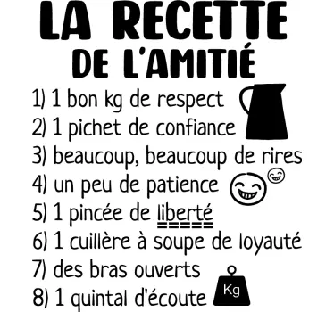 Sticker recette de l'amitié - TenStickers