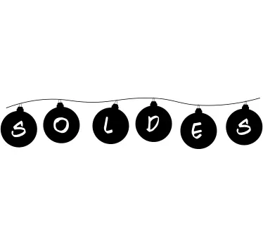 Sticker vitrine Noël soldes boules de Noël - TenStickers