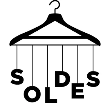 Sticker vitrine soldes cintre - TenStickers