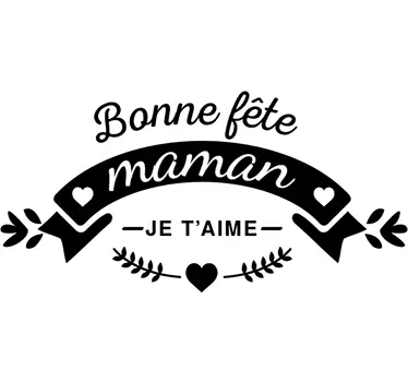 Sticker amour monochrome fête des mères je t'aime - TenStickers