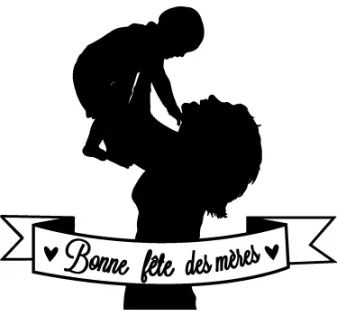 Sticker amour fête des mères dessin - TenStickers