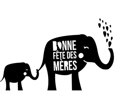 Sticker famille éléphant fête des mères - TenStickers