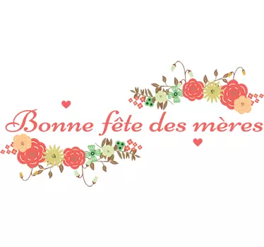 Sticker fête des mères fleurs - TenStickers
