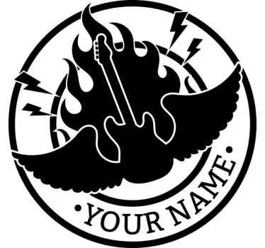 Sticker guitare en feu - TenStickers