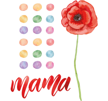 Sticker vitrine mère avec coquelicot rouge - TenStickers