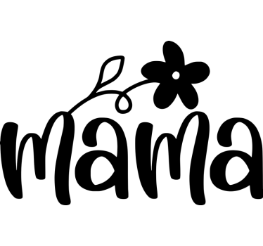 Sticker vitrine mot mère avec une fleur - TenStickers