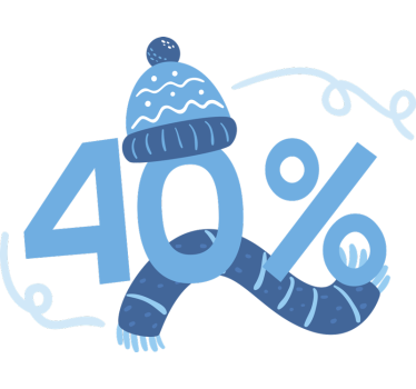 Sticker soldes réduction d'hiver bleue - TenStickers