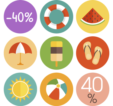 Sticker soldes réductions estivales colorées - TenStickers