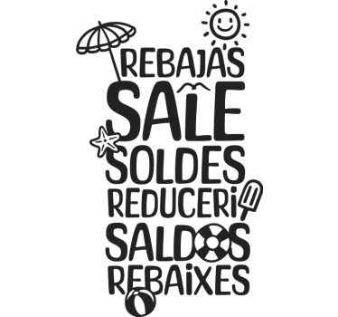 Sticker soldes langues d'été - TenStickers