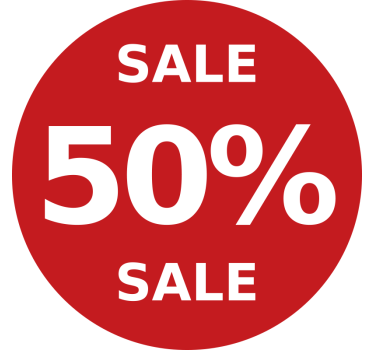 Sticker soldes remise arrondie rouge - TenStickers