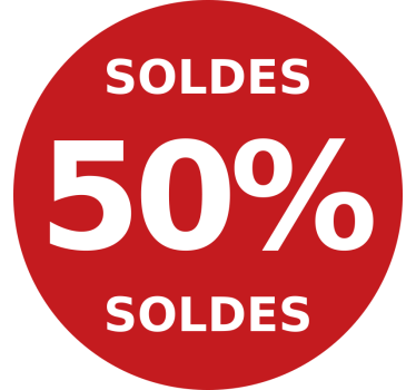 Sticker soldes remise arrondie rouge - TenStickers