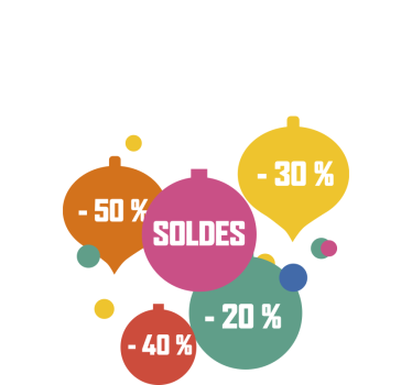 Sticker soldes réductions sur les balles multicolores - TenStickers