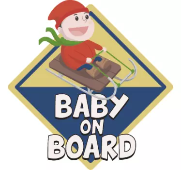 Sticker bébé à bord ski - TenStickers