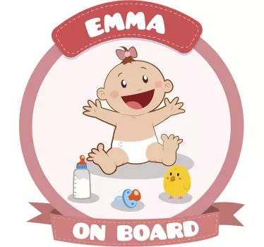 Sticker bébé à bord rose - TenStickers