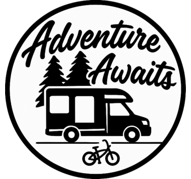 Sticker camping car une aventure textuelle vous attend! - TenStickers