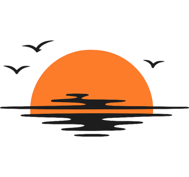 Sticker camping car coucher de soleil esthétique - TenStickers