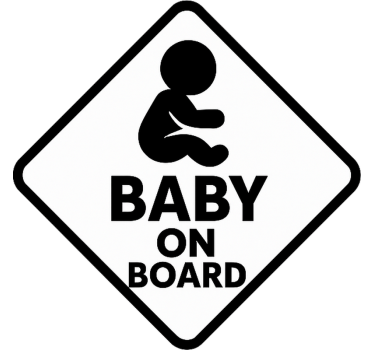Autocollant bebe a bord conception en noir et blanc - TenStickers