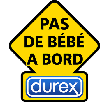 Autocollant bebe a bord panneau jaune interdit aux bébés - TenStickers