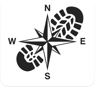 Sticker camping car chaussure rose des vents - TenStickers