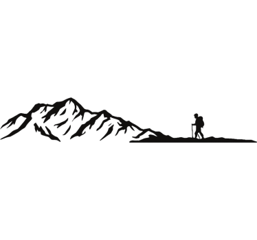 Sticker camping car côté randonnée en montagne - TenStickers