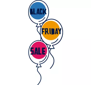 Sticker Black Friday ballons - TenStickers