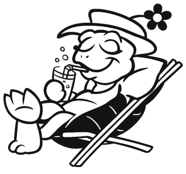 Sticker camping car tortue de vacances relaxante - TenStickers