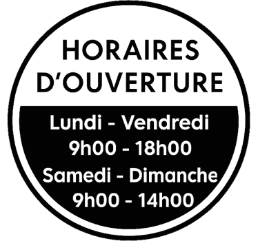 Sticker vitrine heures d'ouverture du cercle - TenStickers