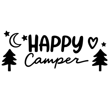 Sticker camping car heureux campeur - TenStickers