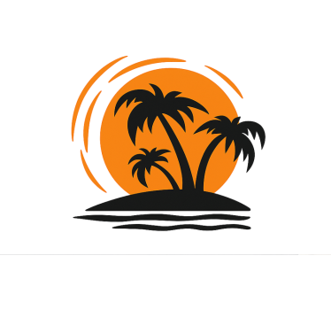 Sticker camping car coucher de soleil tropical - TenStickers