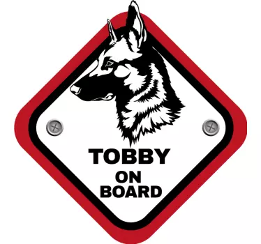 Autocollant chien à Bord Berger belge - TenStickers
