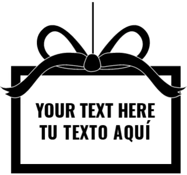 Sticker vitrine Noël ruban cadeau personnalisable - TenStickers