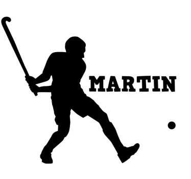 Sticker chambre enfant joueur hockey avec prénom - TenStickers