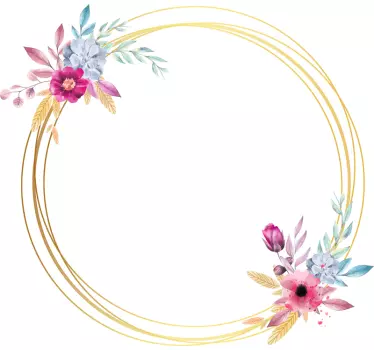 Sticker miroir floral design - TenStickers