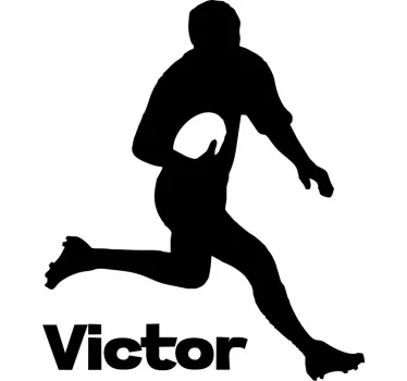 Sticker rugby personnalisé nom - TenStickers
