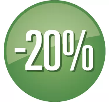 Sticker vitrine soldes pastilles -50% - TenStickers
