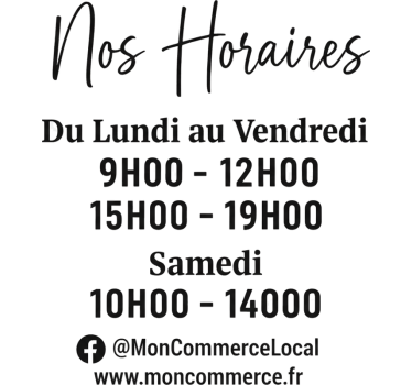 Sticker vitrine horaires d'ouverture personnalisés - TenStickers
