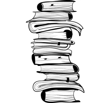 Autocollant décoratif pile de livres - TenStickers