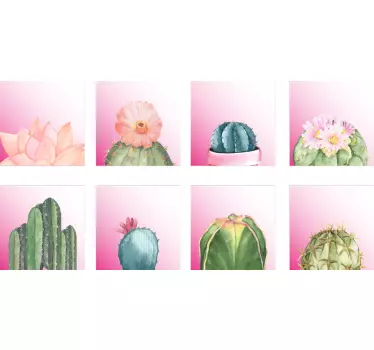 Sticker Maison Types de Cactus - TenStickers