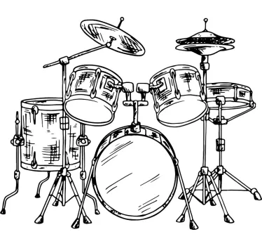 Sticker Maison Instrument Batterie - TenStickers