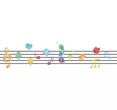 Sticker Chambre Enfant Oiseaux et Notes de Musique - TenStickers