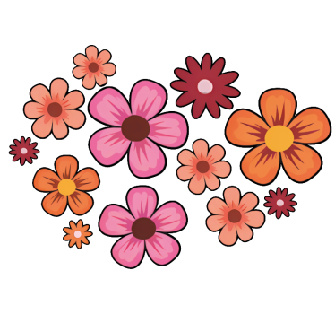 Sticker camping car fleurs colorées joyeuses - TenStickers