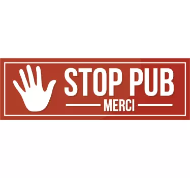Sticker Maison Etiquette stop pub - TenStickers