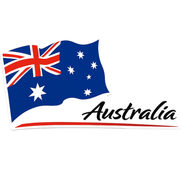 Sticker camping car drapeau australien flottant - TenStickers