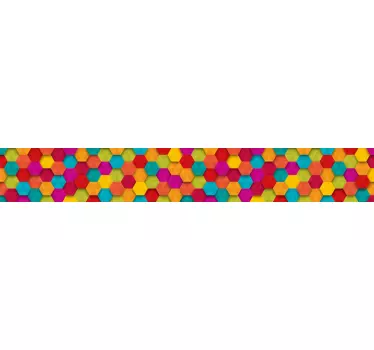 Sticker pour Carrelage Hexagones Multicolores - TenStickers