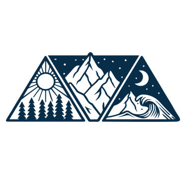 Sticker camping car Éléments nature triangulaires - TenStickers