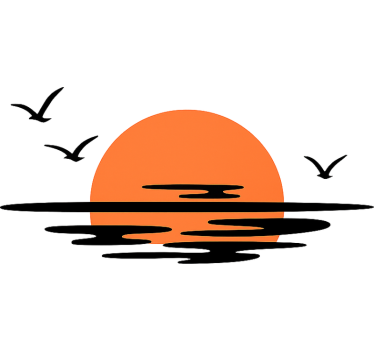 Sticker camping car coucher de soleil orange - TenStickers