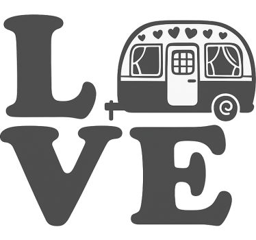 Sticker camping car voyage d'amour - TenStickers