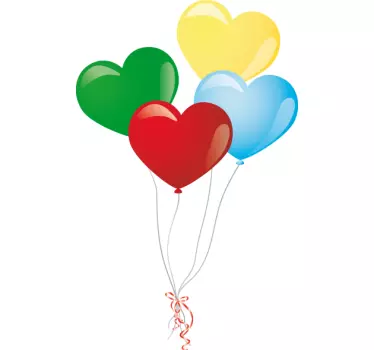 Sticker ballons forme coeur - TenStickers